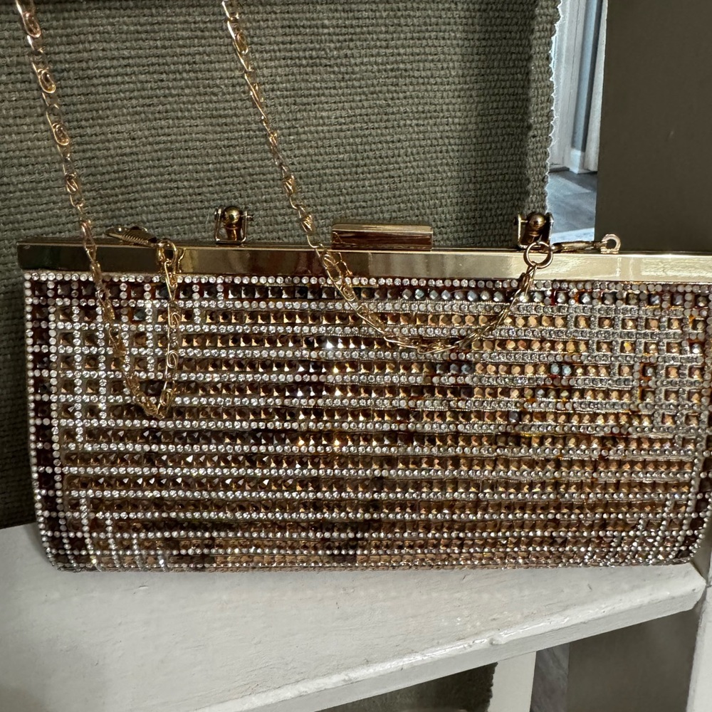 Gold Metallic Evening Clutch Handbag